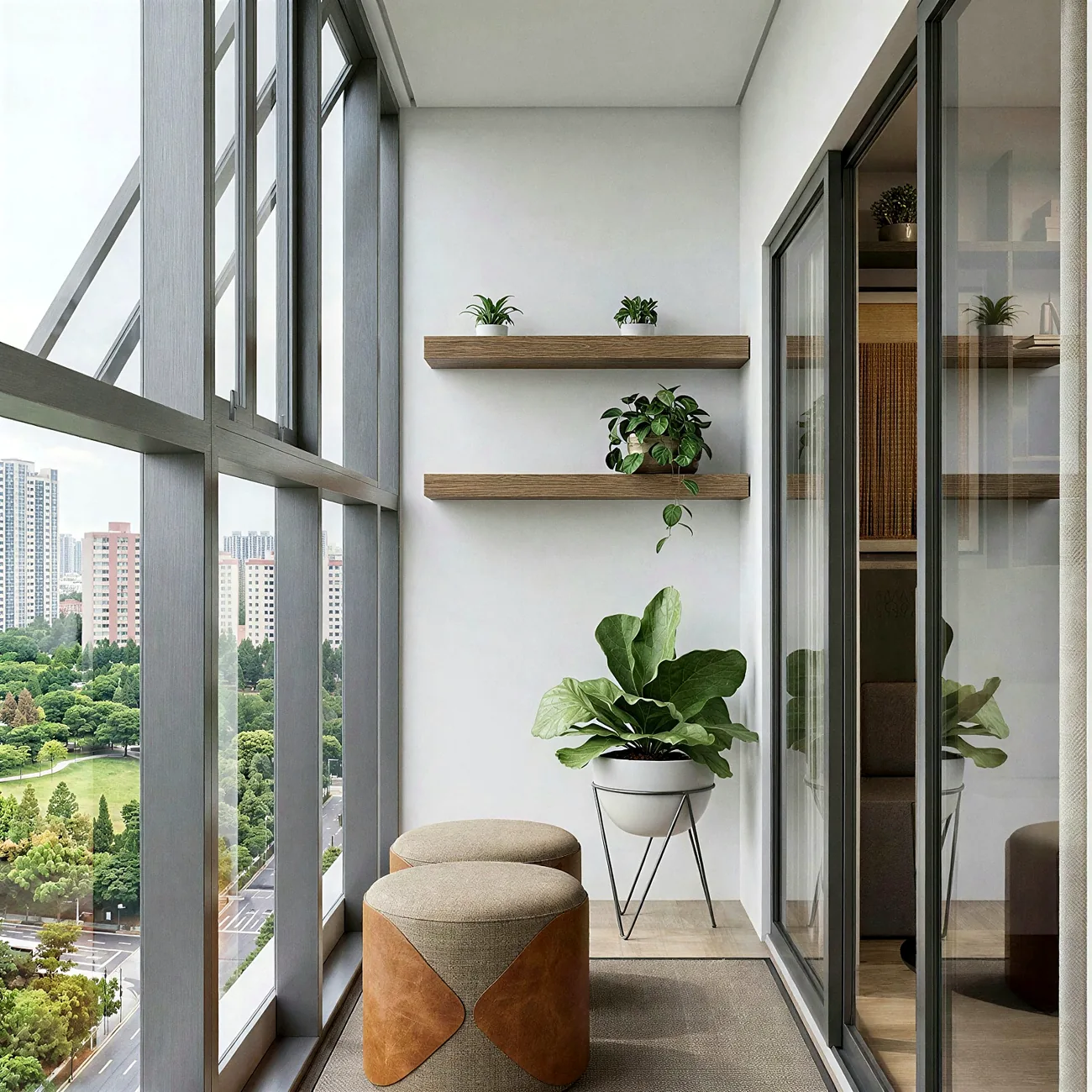 Projeto de varanda com jardim